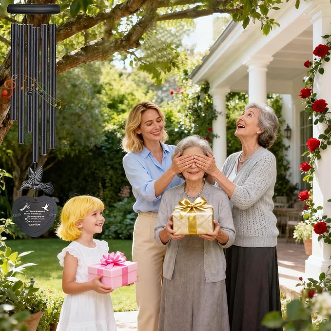 Healing Journey 32-Inch Memorial Wind Chimes for Outside – A Graceful Set of Sympathy Wind Chimes with S-Hook for Easy Hanging, Perfect As A Garden Decor Sympathy Gifts for The Loss of Loved One.