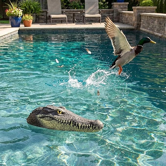 Pond Floating Alligator Head Decoy, Outdoor Pools Float Fake Gator Head Duck Detterent for Pool,Crocodile Head for Decorations,Swimming Pool,Koi Pools, 13 x 5.5 x 2.8 Inches