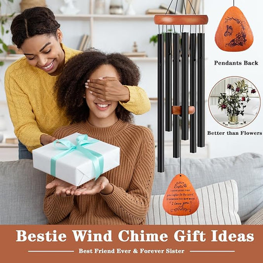 Bestie Gifts for Women, Friend Birthday Gifts for Women, Friendship Wind Chime for Christmas, Birthday, Mothers Day