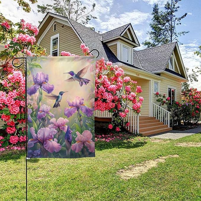 Hummingbird Haven Garden Flags 12×18 Inch Double Sided Decorative Yard Banner Seasonal Flag for Outdoor Outside Decor