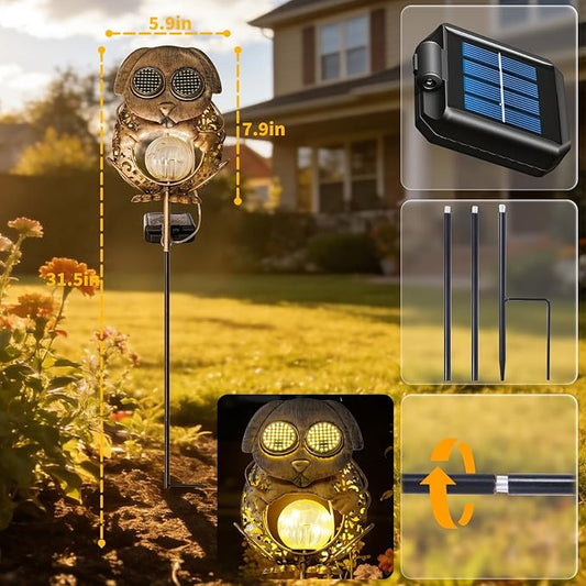 SRNPMIU Solar Lights Outdoor Decor, Solar Dog Yard Decorations Outdoor, Garden Decorative, IP65 Waterproof, Gifts for Women Mom, for Yard Patio Lawn Pathway Landscape