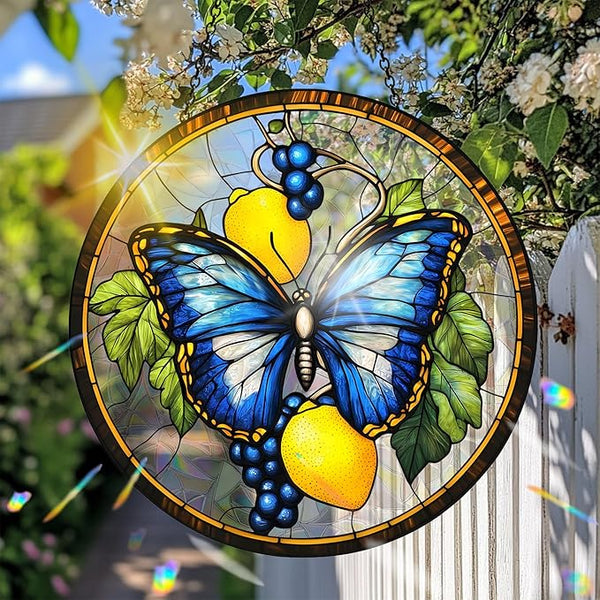 VAIIEYO Butterfly Acrylic Sun Catcher Window Hanging Decoration, 7.8 Inch Double-Sided Light Reflecting Ornament for Window, Garden, Porch or Balcony Decor, Housewarming, Gift for Natural Lovers