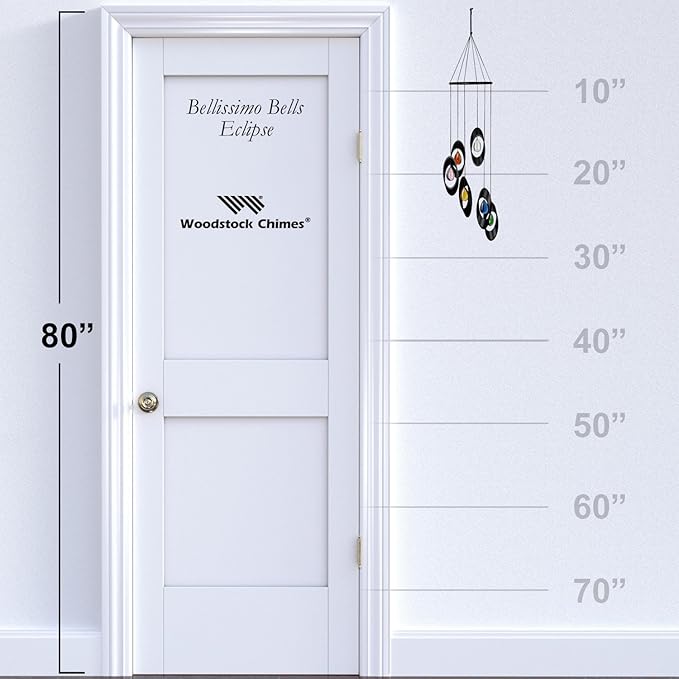 Woodstock Chimes Signature Collection, Woodstock Bellissimo Bells, 28'' Eclipse Wind Bells for Outdoor, Patio, Home or Garden Décor (CYBRS)
