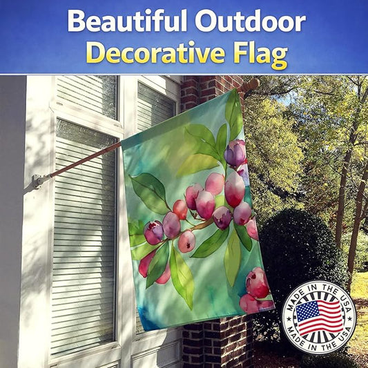 Caroline's Treasures Connecticut Mountain Laurels in Watercolor House Flag Large Porch Sleeve Pole Decorative Outside Yard Banner Artwork Wall Hanging, Polyester, House Size, Multicolor