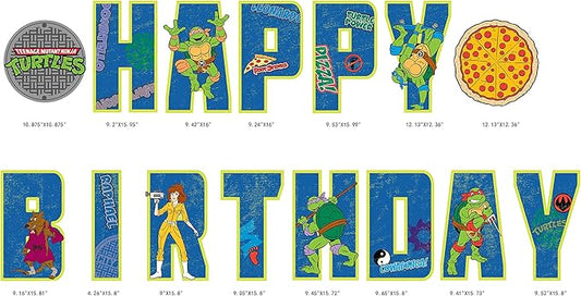 Teenage Mutant Ninja Turtles Happy Birthday Yard Signs with Metal Stakes, 16'' Letters
