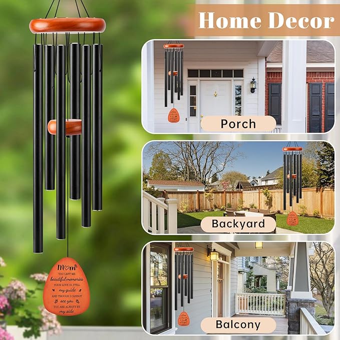 Memorial Gifts for Loss of Mom, 32" Memorial Wind Chimes for Loss of Mother, Sympathy/Bereavement/Remembrance/Condolence Gifts for Loss of Mother