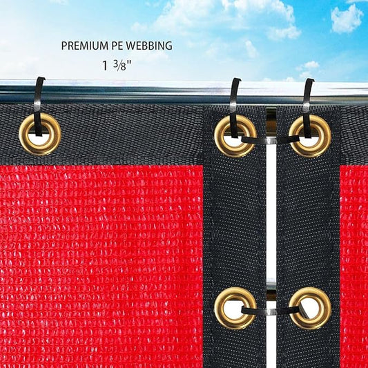 Houssity Red 3' x 19' Balcony Deck Fence Privacy Screen Cover Panel Shade Cloth Fabric for Chain Link Fence Patio Pool Railing Driveway Walkway Porch Playground Dog Kennel Residence Commercial Use