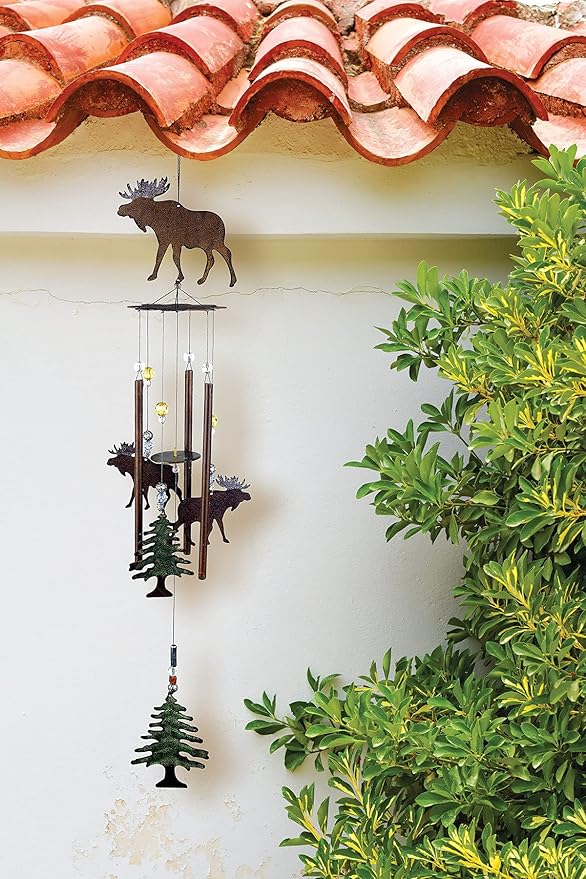 Sunset Vista Designs Wilderness Wonders Moose Wind Chime, 28-Inch Long