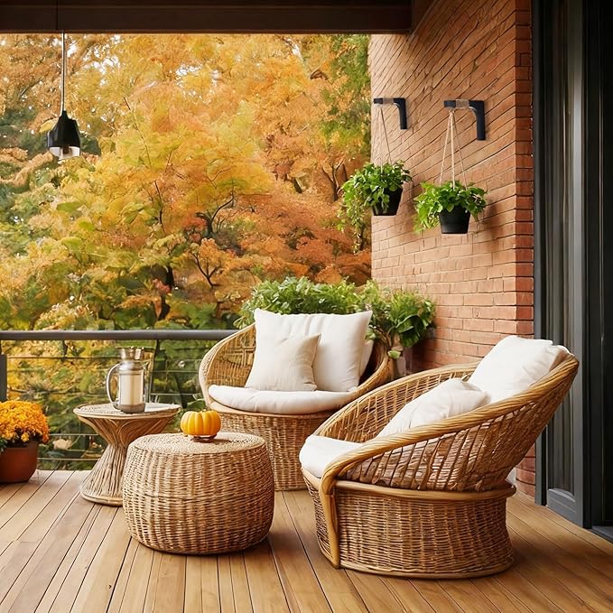 Geelin 4 Pack Wooden Plant Hanger for Wall Mounted Plant Hooks Outdoor Indoor Hanging 6 Inch Farmhouse Hanging Basket Hooks for Garden Home Wall Decoration, L x H x T: 6 x 5 x 0.8inch(Black)