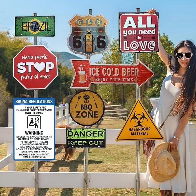 Aluminum Warning Sign, Vintage Style, 8 X 12 Inches