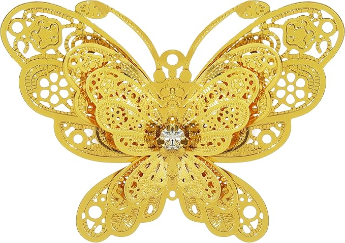 10pcs Gold Butterfly Metal Hanging Suncatcher Parts Window Pendant DIY Ornament Hand-Crafts Gifts