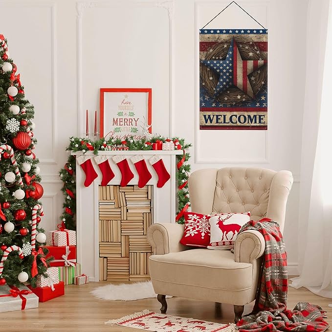 Welcome Garden Flag Seasonal Double Sided 12 x 18 Inch Small Yard Flag for Indoor Outdoor Decor Holiday All Seasons