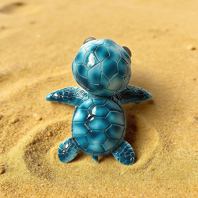 Turtle Statue Garden Decor - Blue Turtle Statue for Outdoor Garden Decor Outside Gardens Animal Statues for Home Courtyard Pond Backyard Patio Decoration Gift for Mother’s Day Women Birthday