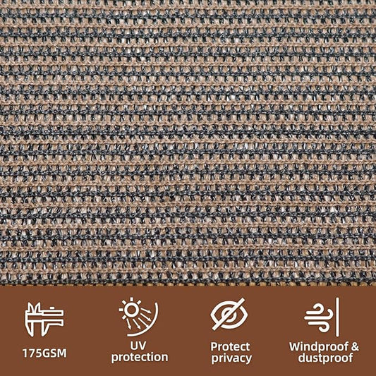 KANAGAWA 4ft x 50ft Privacy Screen Fence, 90% Blockage Heavy Duty 175 GSM Fencing Mesh Net Cover for Outdoor Wall Garden Yard Backyard 40 Cable Zip Ties Included Brown