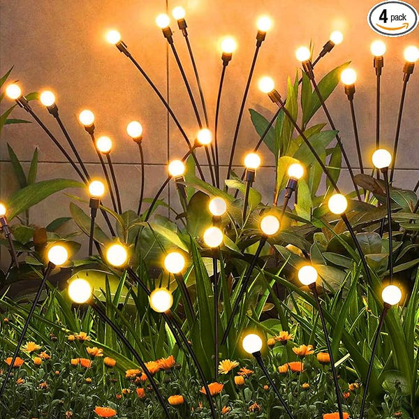 ZFNN Solar Garden Lights Outdoor, 4 Pack Firefly Swaying Lights, Waterproof Garden Decor for Yard Patio Pathway Lawn, Gardening Gifts for Women Christmas Decoration