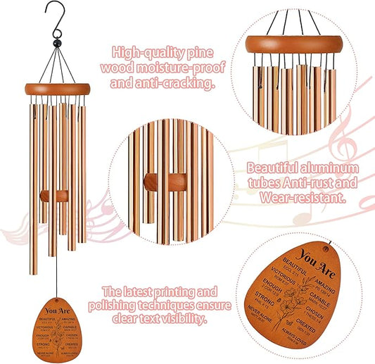 Christian Wind Chimes for Outside, You are Inspirational Bible Verse Windchimes for Garden Patio Yard Decor, Religious Gifts for Women, Men, Christian, Loved Ones