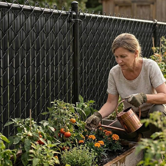 Chain Link Fence Privacy Blade Slates with Bottom Lock 5x10 Ft Black for Gardening, Privacy, Outdoor Wall, Balcony, Patio, Yard, Safety Fence Screen Cover for Dog, Cat, Pet Hedge Slats