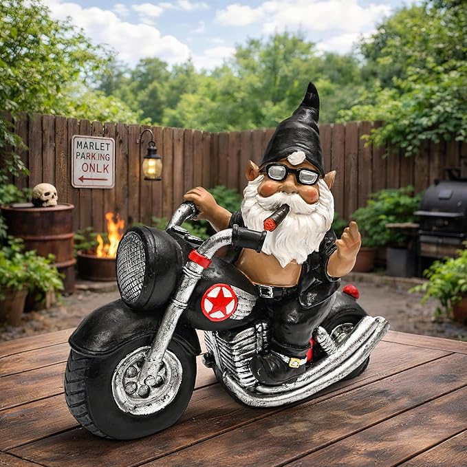 TISEJOY Garden Gnomes Statues 8",Garden Gnomes Outdoor,Gnomes Decorations for Yard, Gnome Garden Statue Indoor and Outdoor, Gnome Sculptures for Desk Patio Backyard and Windowsill,Garden Gifts for Mom