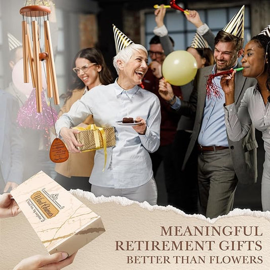 SteadStyle Retirement Gifts Wind Chime, Retirement Gift for Woman Men, Happy Retirement Gifts for Coworker, Nurse, Veterans, Teacher, Boss - Wind Chimes for Outside Garden Patio Backyard Porch