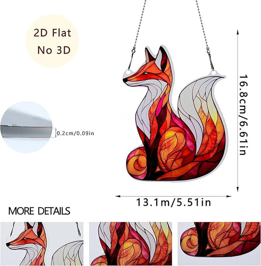 Fox Ornaments Colorful Window Hanging Decorations Home Wall Decor for Indoor Outdoor