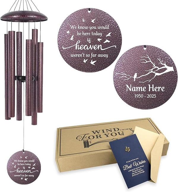 Memorial 32" Wind Chimes for Loss of Loved One, Personalized in Loving Memory of Wind Chimes, Memorial Gifts for Sympathy Best Bereavement Gifts Idea, Produced in USA