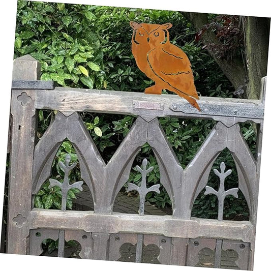 1Pc Owl Shaped Iron Garden Stake Decor Durable Outdoor Statue for Vibrant Courtyard Unique Owl Brighten Up Your Garden for Decor and Garden Art
