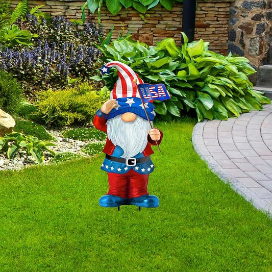 Briarwood Lane Patriotic Gnome Metal Art