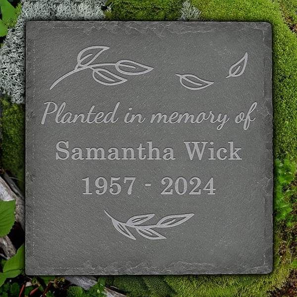Personalized Memorial Stone Memorial Garden Stone - Sympathy Gifts for Loss of Dad, Mom or Loved One - Bereavement, Remembrance and Condolence Gift - Planted in Memory Square