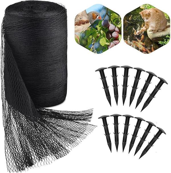 PACETAP 35 x 40 Ft Koi Pond Netting Kit, Heavy Duty Pond Netting Mesh Net Cover for Leaves, Protecting Koi Fish from Birds, Cats -Stakes Included