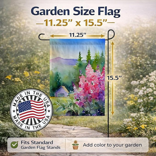 Caroline's Treasures Idaho Syringa in Watercolor Garden Flag Mailbox Flag Decorative Yard Flag Banner Outside Patio Artwork Yard Flower Beds, Garden Size, Multicolor