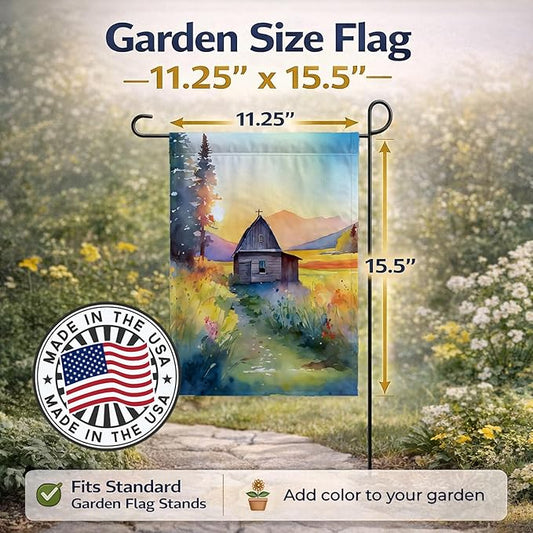 Caroline's Treasures Montana Bitterroot in Watercolor Garden Flag Mailbox Flag Decorative Yard Flag Banner Outside Patio Artwork Yard Flower Beds, Garden Size, Multicolor