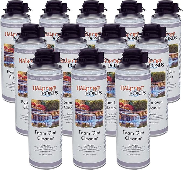 Half Off Ponds Waterfall Foam Gun Cleaner – 12 Pack 20oz Spray Solvent for Uncured Expanding Foam & Adhesive – Foam Dispenser Tool Cleaner for Ponds, Waterfalls & Landscape Rockwork