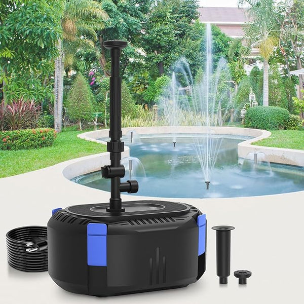 AquaMiracle Pond Filter with Pump Fountain Kits | 850GPH Pond Filter with Pond Pump & Fountain Kit | 3 Spray Patterns | Water Feature | Koi Pond Filters for Outdoor Ponds 500-750 Gal