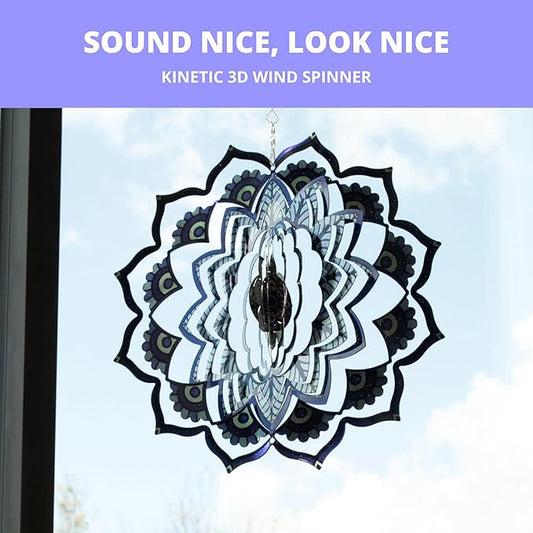 VP Home - Mandala Kinetic Wind Spinner - Hanging Garden Decor - Yard and Garden Metal Spinner - Wind Sculptures Ideal for Outdoor - Spinning Lawn Ornaments - Art Kinetic Sculpture (Purple)