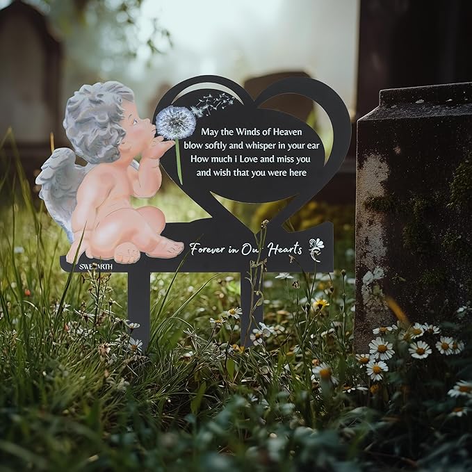 SWEEARTH Garden Decor for Outside – Express Your Eternal Love – Grave Decorations for Cemetery – Outdoor Decor – Cemetery Decorations for Grave – Grave Markers for Cemetery for Humans