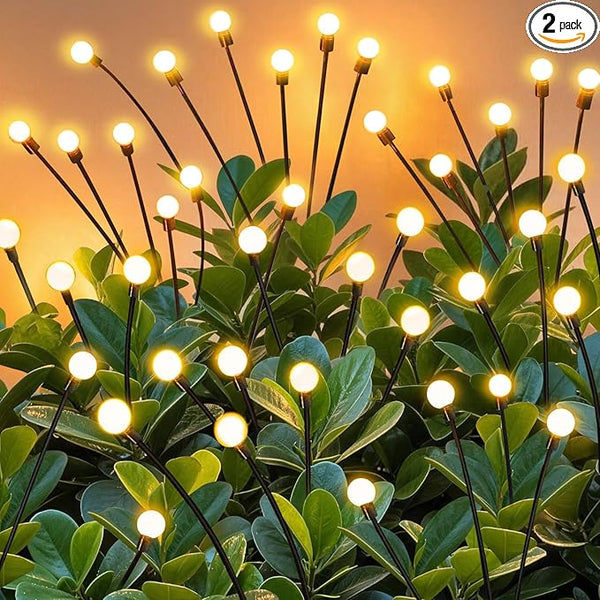 ZFNN Solar Firefly Lights 16 LED Swaying Outdoor Waterproof Decorative Lights for Yard Patio Pathway Lawn Decorations (2 Pack, 8 Heads)