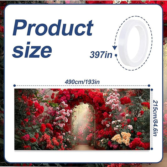 16x7ft Pink White Floral Arch Garage Door Banner - Blossom Tunnel Backdrop, Large Hanging 2 cars Garage Decorations - for Wedding & Baby Shower Welcome Background Sign, Spring Party Decor