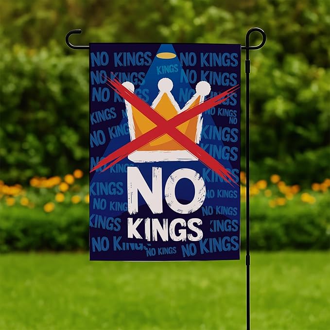 No King Garden Flag - Minimalist Patriotic With Crown Symbol Flag - Anti President Yard Sign - Political Yard Banner - Social Justice - Idea Outdoor Decoration And Garden Terraces
