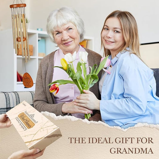 Leebbsin Gifts for Grandma, Grandma Wind Chime, Mother's Day Best Gift for Grandmother, Grandma Birthday Gifts from Grandchildren, Grandma Gift for Mother's Day Thanksgiving Christmas