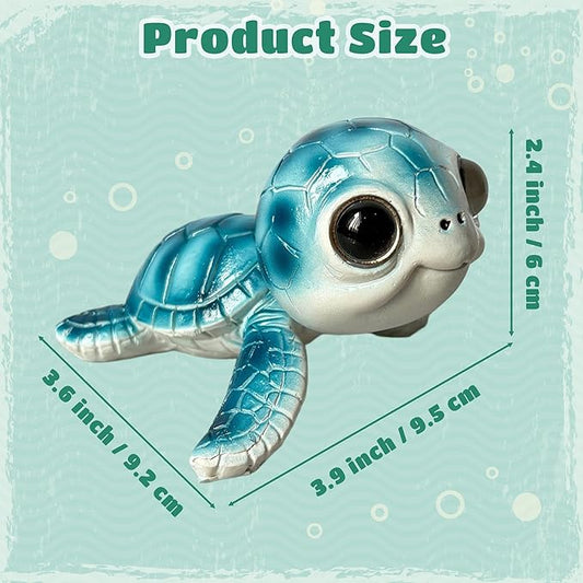 Turtle Statue Garden Decor - Blue Turtle Statue for Outdoor Garden Decor Outside Gardens Animal Statues for Home Courtyard Pond Backyard Patio Decoration Gift for Mother’s Day Women Birthday