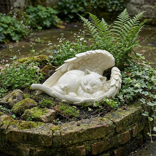 Elenon Cat Pet Memorial Stones Outdoor Statue, Sleeping Cat Memorial Stones Garden Statue Decor, Pet Loss Sympathy Grave Gifts