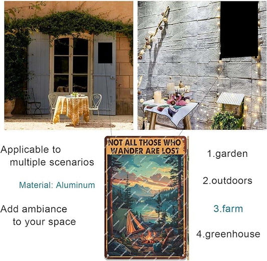 snowsun Funny Metal Signs Not All Those Who Wander Are Lost Vintage Tin Signs Aluminum Sign Home Garden Greenhouse Living Room Bar Cafe Outdoors 8 * 12 Lnch