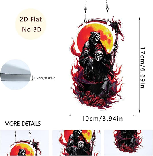 Halloween Grim Reaper Ornaments Colorful Window Hanging Decorations Home Wall Decor for Indoor Outdoor