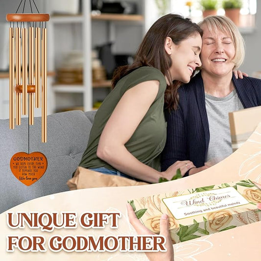 Godmother Gifts from Godchild, Godmom Wind Chimes, Birthday, Proposal, Retirement Gift for Godmother from Goddaughter Godson