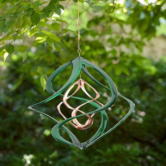 Red Carpet Studios The Original Cosmix Deluxe Helix Wind Spinner, Medium 14-Inch, Double Green &Copper