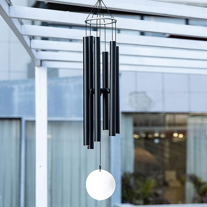 Wind Chimes for Outside Large Deep Tone,42 Inch Windchimes Tuned Soothing Melodic Tones Memorial Gift for Mom Dad Grandma Loved One,Sympathy Wind Chimes Deep Tone for Outside Patio Garden Decor,Black