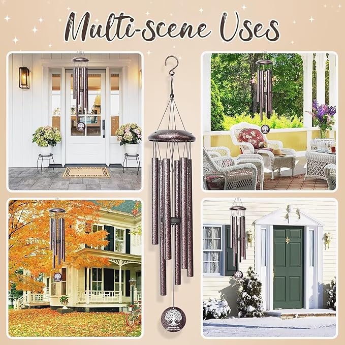 Thank You Gifts for Women Men, 25" Wind Chimes Appreciation Gifts for Employee Teacher, Coworkers, Nurses, Gratitude Thoughtful Gift Ideas for Mother Father Family Friends