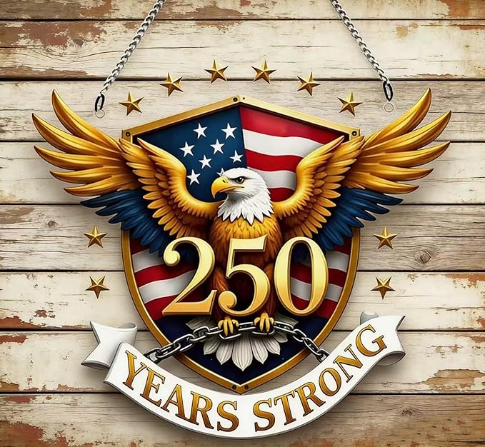 250th Anniversary America Suncatchers with Flag Designs Eagle Pattern Acrylic Sun Catcher 1776-2026 Years Patriotic Windows Decorations Independence Day Supplies for Party