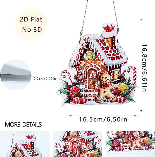 Gingerbread Man Ornaments Colorful Window Hanging Decorations Home Wall Decor for Indoor Outdoor