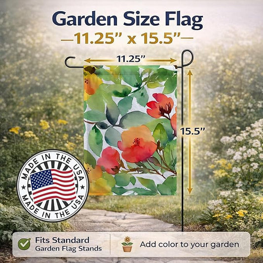 Caroline's Treasures Connecticut Mountain Laurels in Watercolor Garden Flag Mailbox Flag Decorative Yard Flag Banner Outside Patio Artwork Yard Flower Beds, Garden Size, Multicolor